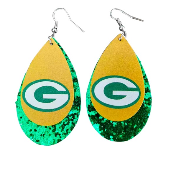 NFL Jewelry - Green Bay Packers Glitter drop earrings NEW